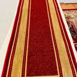 Red and Gold Striped Runner Rug
80x22”